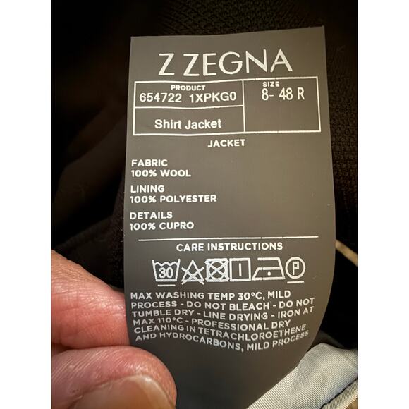 NWOT Z Zegna Unlined Shirt Jacket Blazer Tech Merino size 48R $1200 - Picture 8 of 12